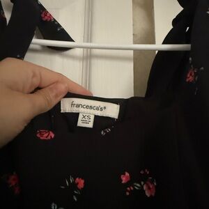 Francesca's Black Dress with Floral Accents